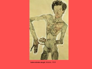 Auto-retrato em pé, Schiele, 1910
 