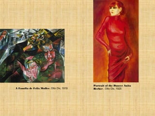 A Família de Felix Muller, Otto Dix, 1919
Portrait of the Dancer Anita
Berber , Otto Dix, 1925
 