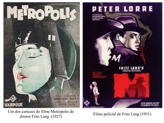 Um dos cartazes do filme Metropolis do
diretor Fritz Lang (1927)

Filme policial de Fritz Lang (1931)

 