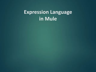 Expression Language
in Mule
 