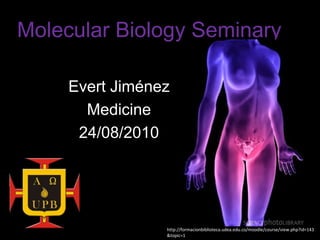 Molecular Biology Seminary Evert Jiménez  Medicine 24/08/2010 http://formacionbiblioteca.udea.edu.co/moodle/course/view.php?id=143&topic=1 