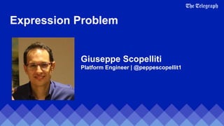 Expression Problem
Giuseppe Scopelliti
Platform Engineer | @peppescopellit1
 