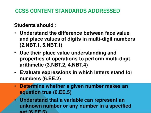 Expressions When Letters Stand For Numbers Expressions When Letters Stand For Numbers