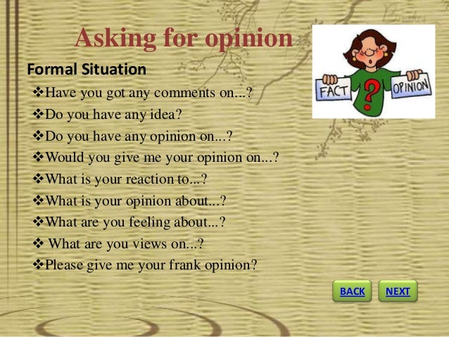 Expressions of asking and giving opinion