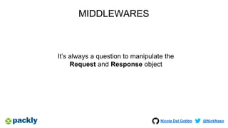 Nicola Del Gobbo @NickNaso
MIDDLEWARES
It’s always a question to manipulate the
Request and Response object
 