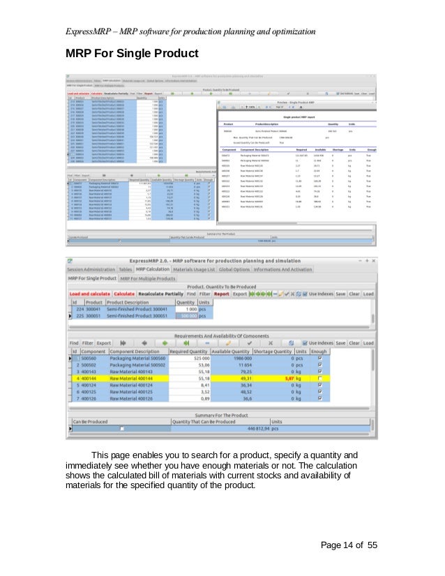 ExpressMRP MRP Material Requirements Planning Software Manual