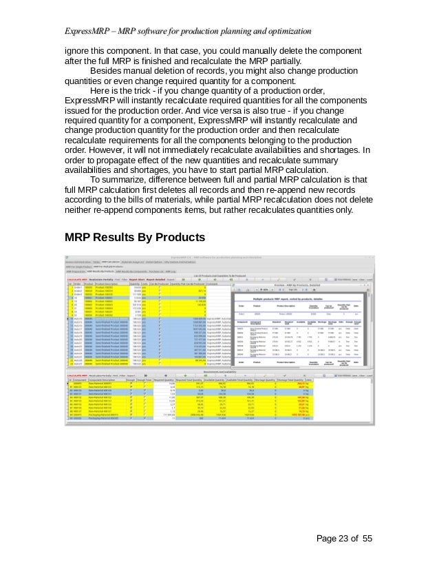 ExpressMRP MRP Material Requirements Planning Software Manual