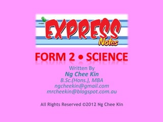 Written By
          Ng Chee Kin
       B.Sc.(Hons.), MBA
    ngcheekin@gmail.com
  mrcheekin@blogspot.com.au

All Rights Reserved ©2012 Ng Chee Kin
 