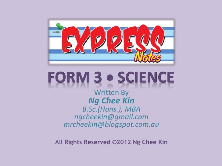 express notes science form 3 form of science