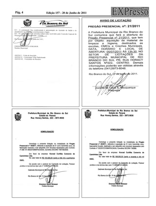 Pág. 4   Edição 157 - 20 de Junho de 2011
 