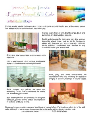 Interior Design Colour Report.pdf Interior Design Trends: Express Yourself With Color | PDF