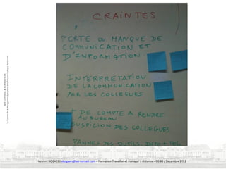Vincent BOGAERS vbogaers@soi-conseil.com – Formation Travailler et manager à distance – CG 80 / Décembre 2013

 