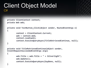 Client Object Model C# 
