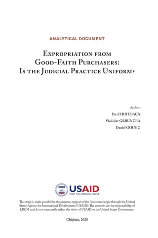 Impropriate Expropriation from good faith purchasers: Is the judicial practice ...