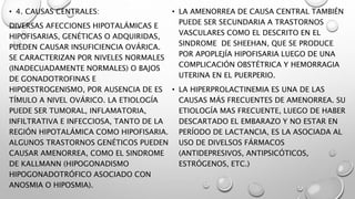 Timulo Amenorrea y Ginecomastia concepto y fisiopatologia | PPTX