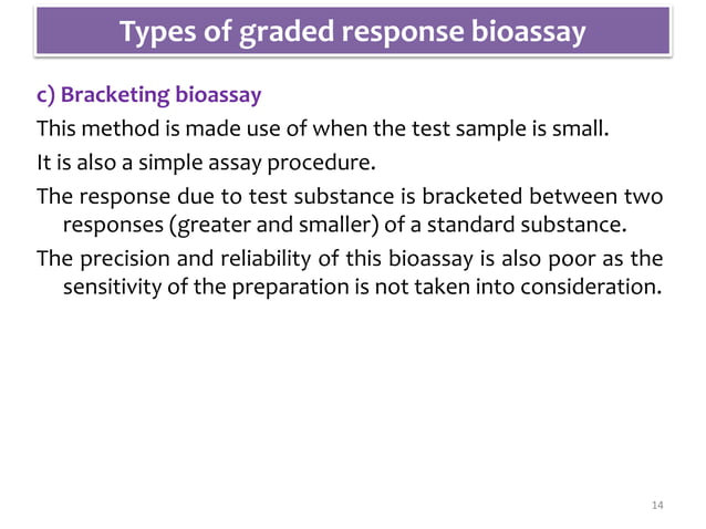 Expt. 3 Introduction to principles of bioassay, its types including ...