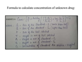 Formula to calculate concentration of unknown drug:
 