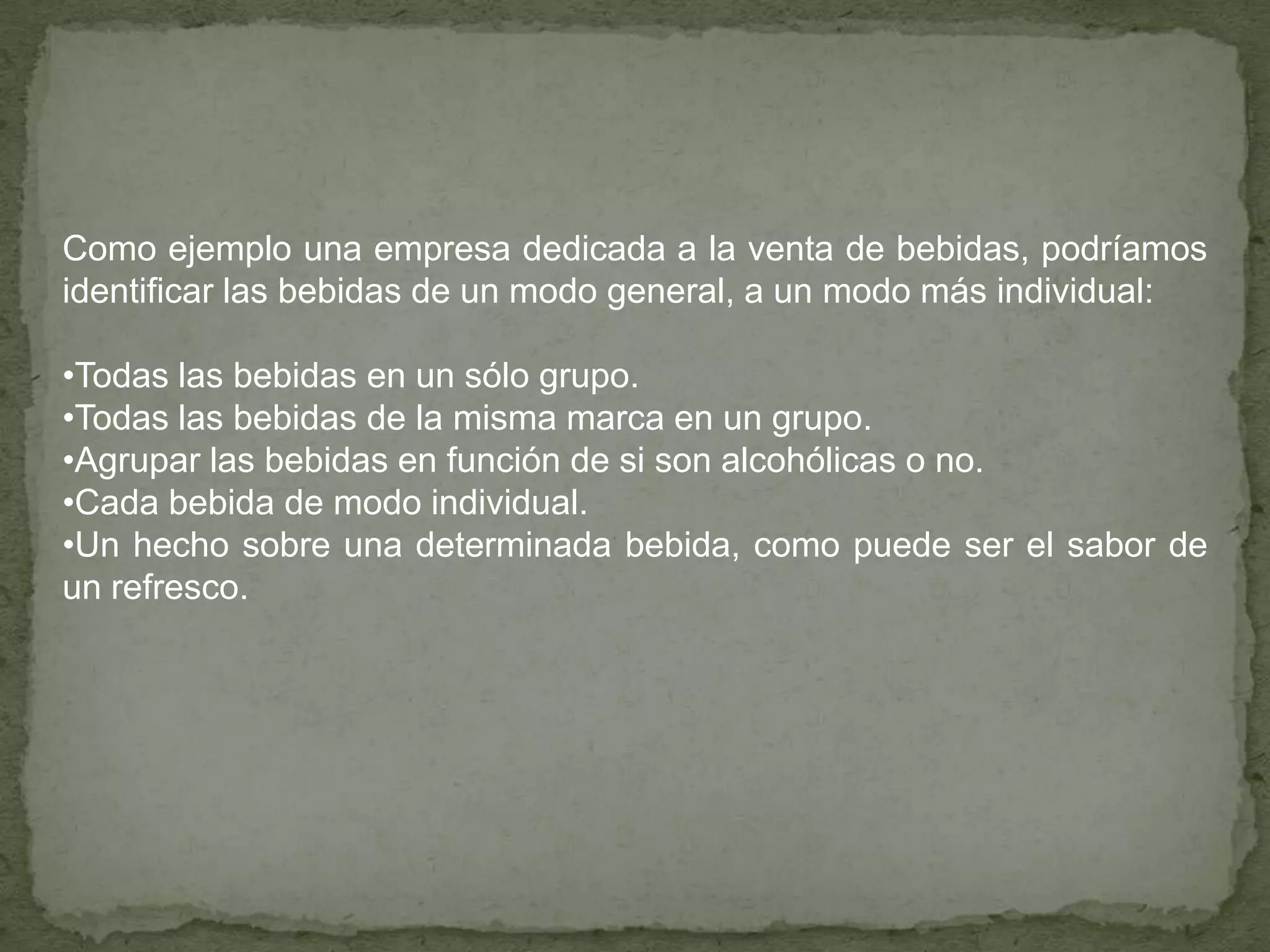 Entidades conceptuales: una empresa