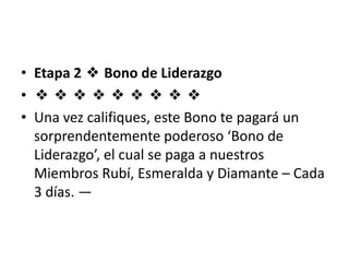 Etapa 2 ❖ Bono de Liderazgo
 