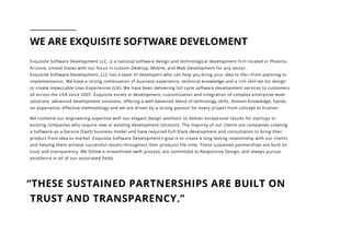 Exquisite Software Development, LLC - 2015 Brochure | PDF