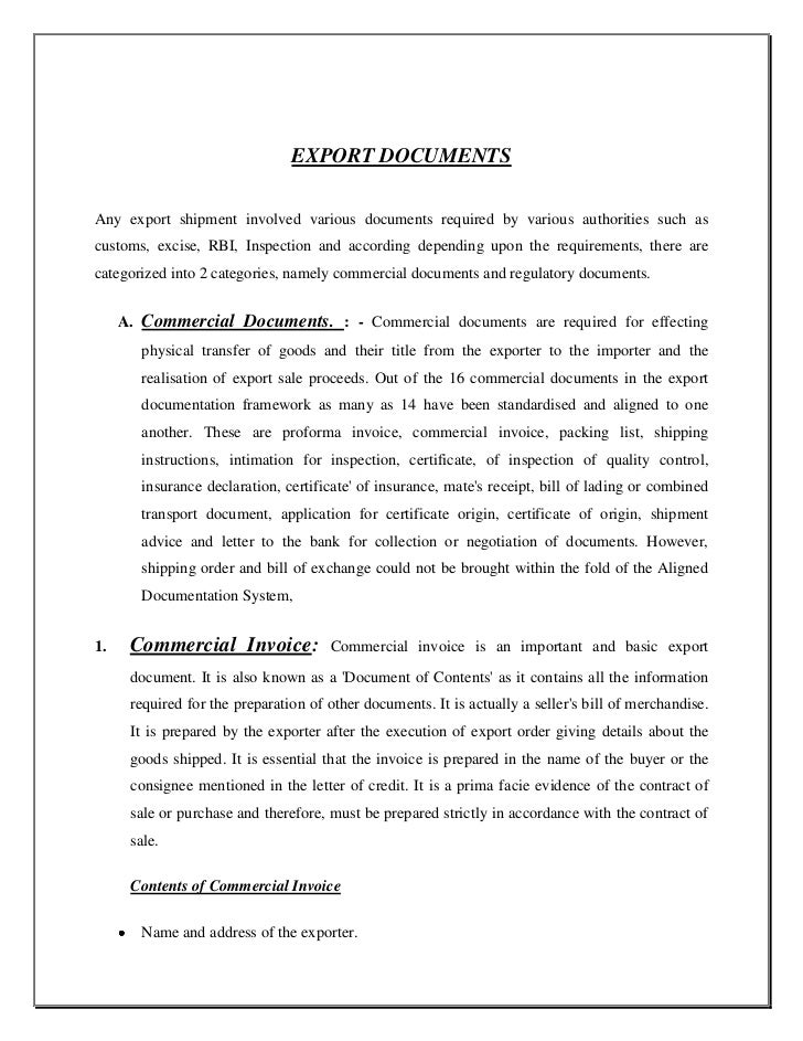 proforma invoice and commercial invoice