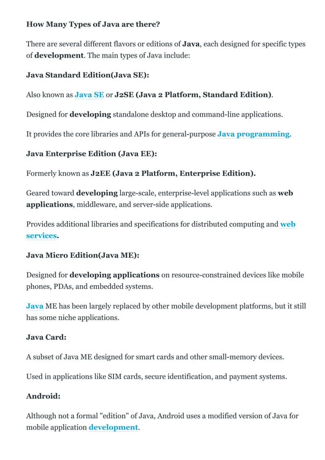 What is Java | Learn Java | Types of Java | PDF