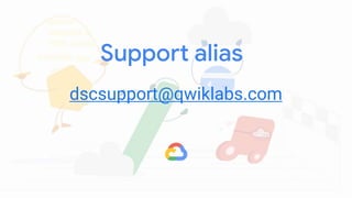 Support alias
dscsupport@qwiklabs.com
 