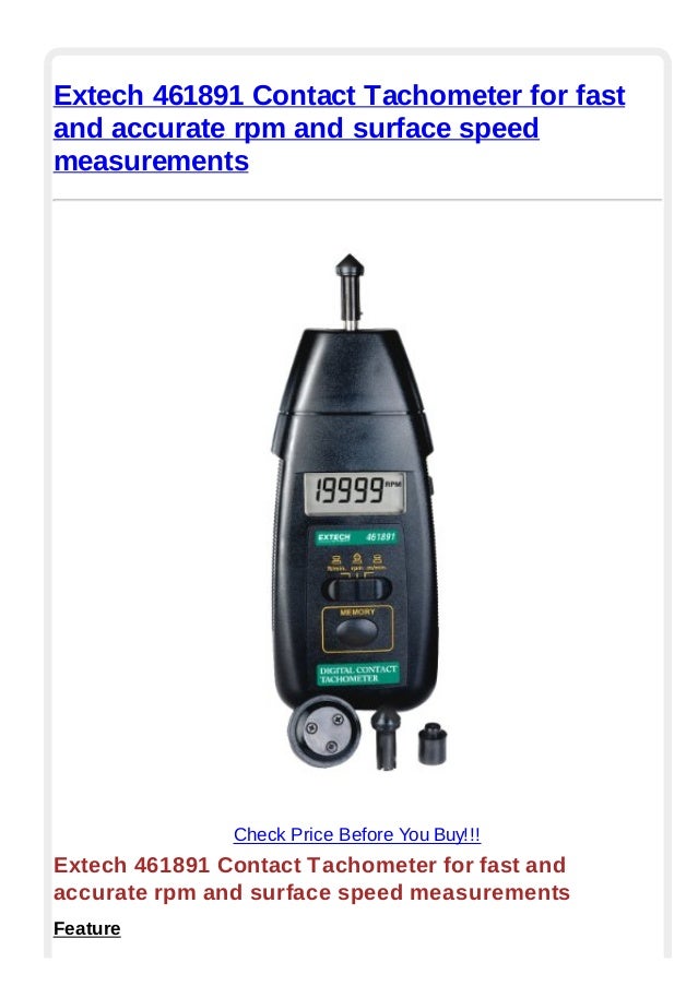 Extech 461891 contact tachometer for fast and accurate rpm and surface