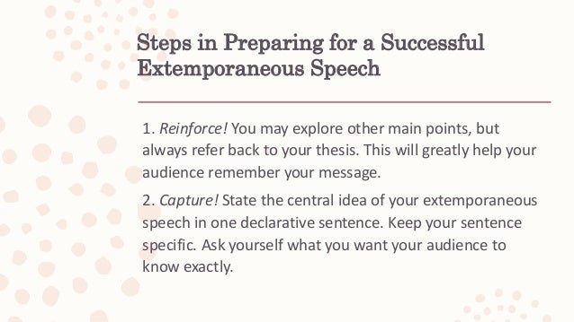 how to prepare an extemporaneous speech