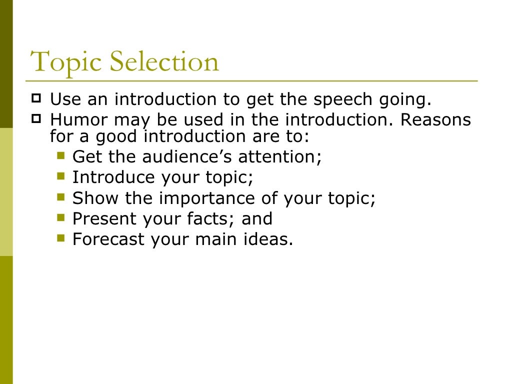 Extemporaneous speeches
