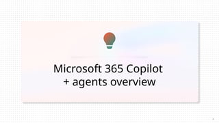 Microsoft 365 Copilot
+ agents overview
3
 
