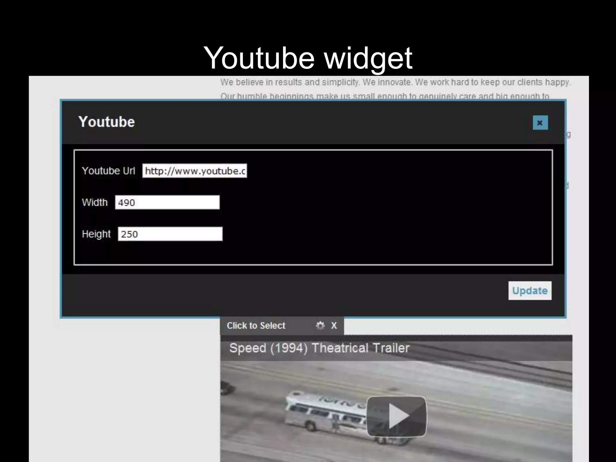 Youtube widget