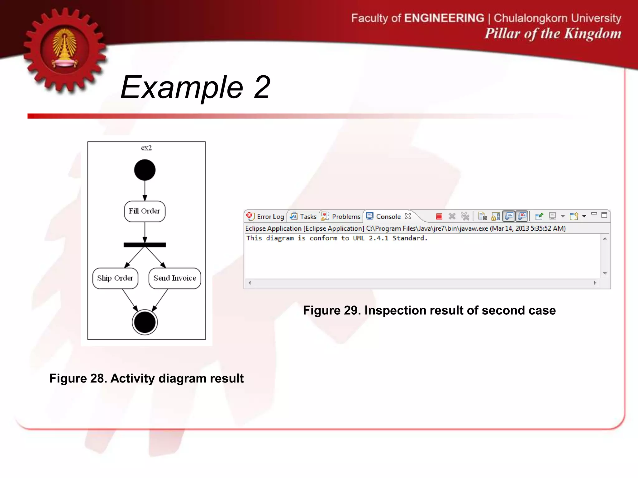 Example 2
Figure 28. Activity diagram result
Figure 29. Inspection result of second case
 