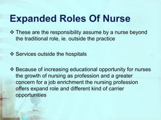 Extended-Expanded-role-of-Nurses.pdf is a key for student Nurses | PDF