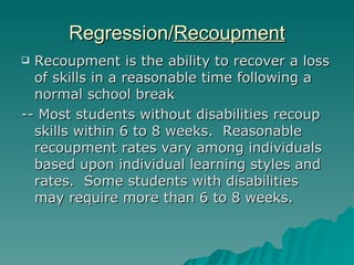Extended School Year Services | PPT