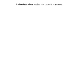 A  subordinate clause  needs a main clause to make sense... 