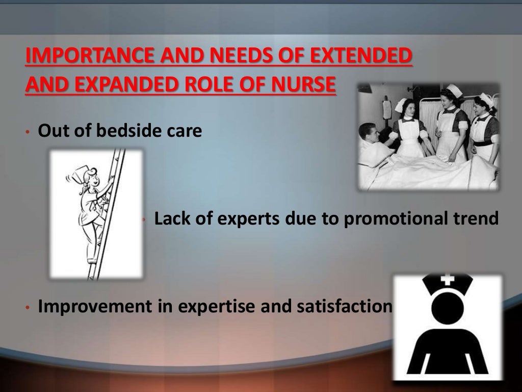 Extended and expanded role of a nurse