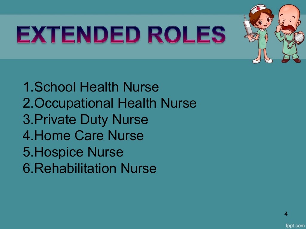 Extended and expanded role of nurse