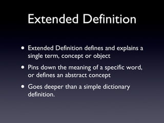 Extended definitions | PPT