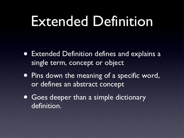 Extended definitions