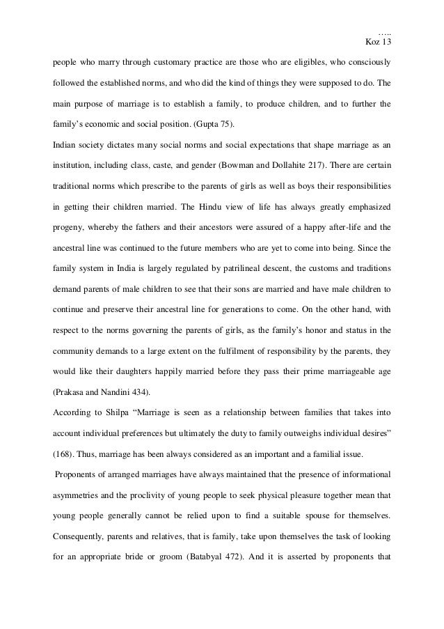 essay on arranged marriage