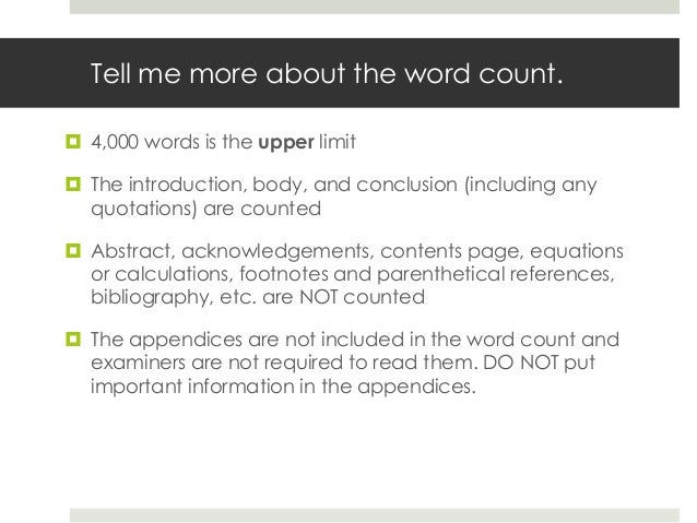 extended essay word counts