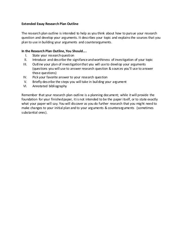 Extended essay research plan paper prospectus