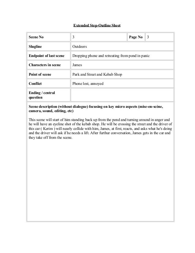 extended step outline sheet scene 3 step outline sample