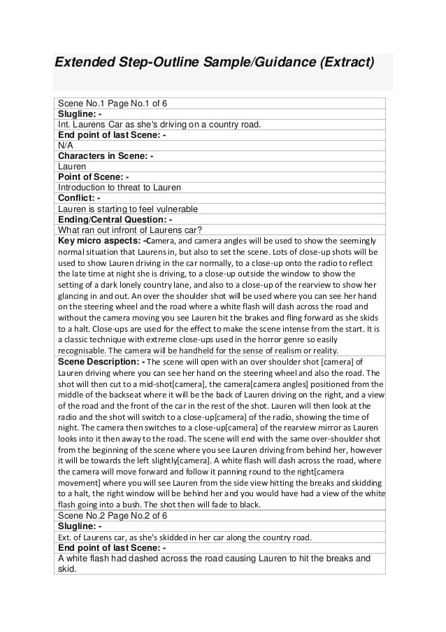 extended stepoutline example step outline sample