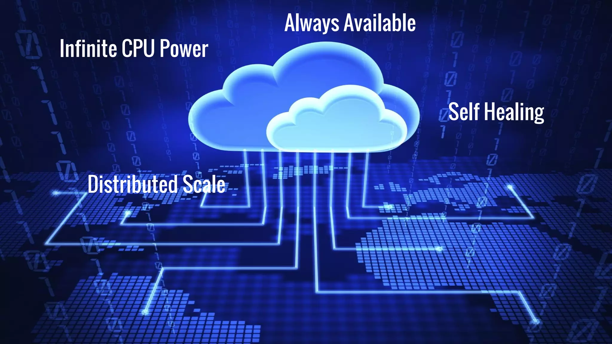 Infinite CPU Power
Distributed Scale
Self Healing
Always Available
 