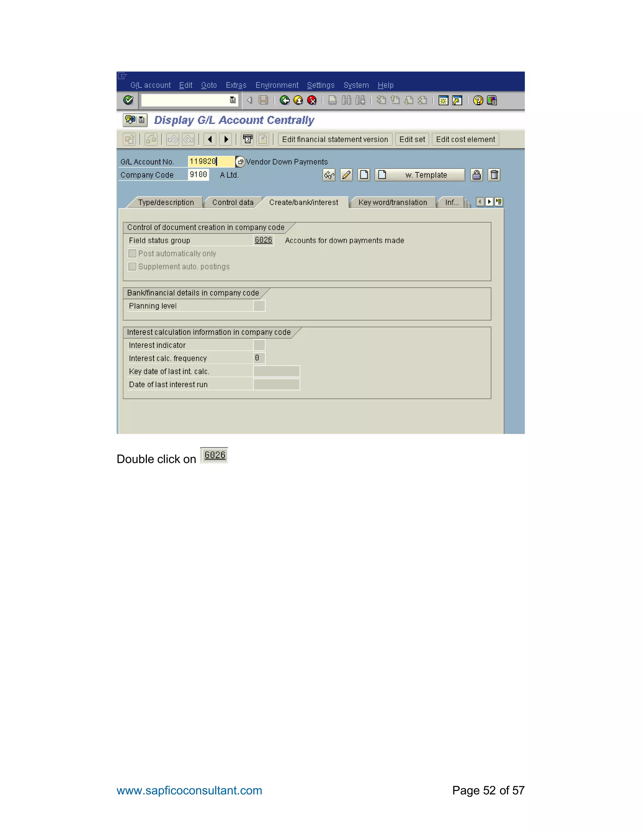www.sapficoconsultant.com Page 52 of 57
Double click on
 