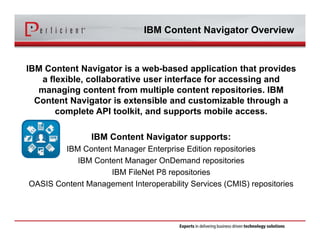 Extend IBM Enterprise Content Management Solutions with Content ...