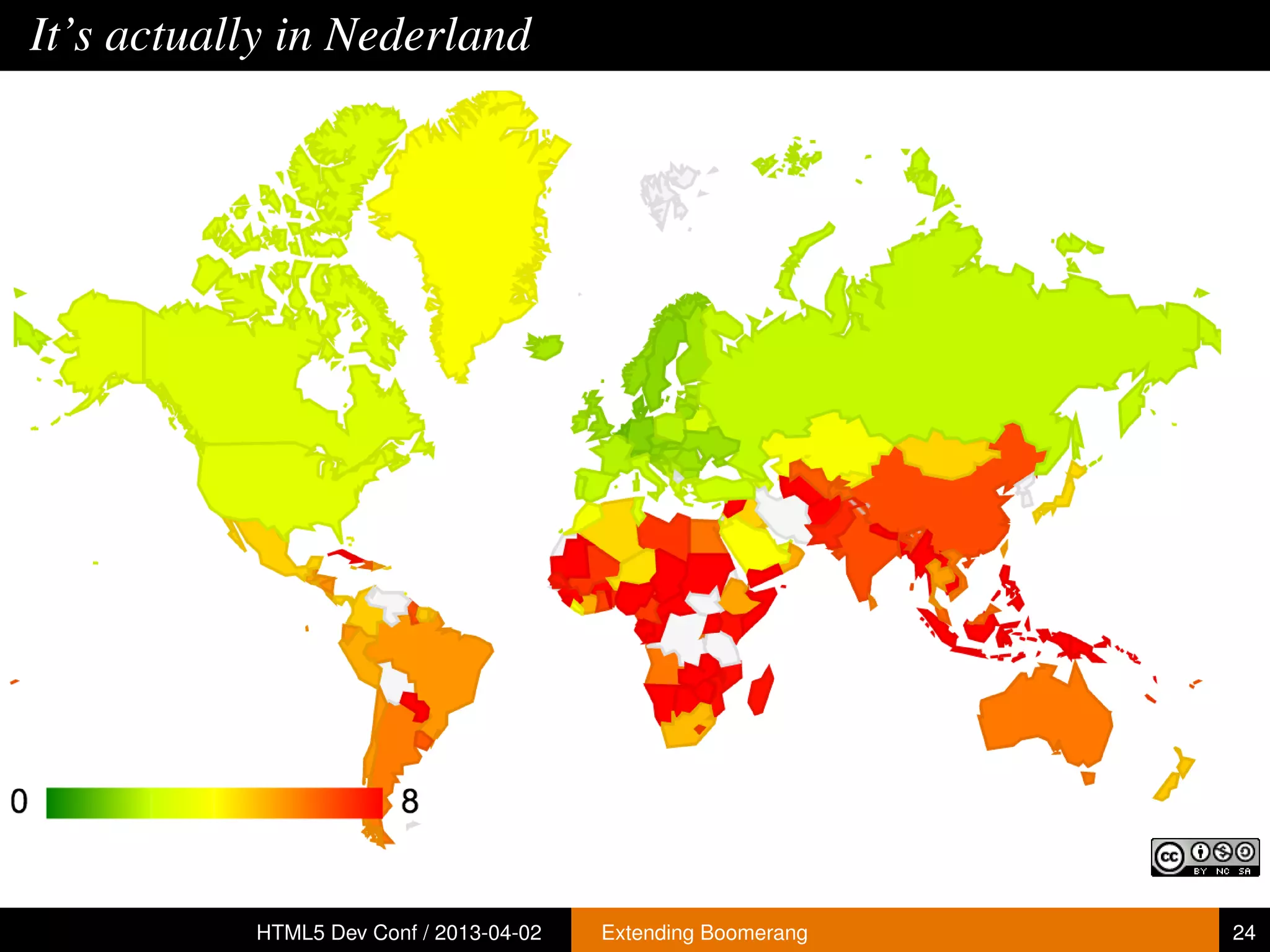 It’s actually in Nederland




           HTML5 Dev Conf / 2013-04-02   Extending Boomerang   24
 