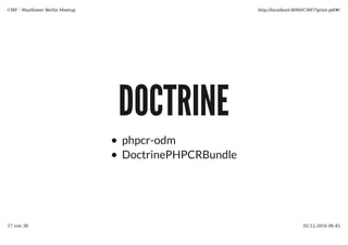 DOCTRINE
phpcr-odm
DoctrinePHPCRBundle
 